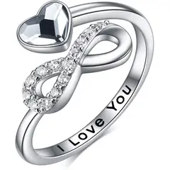 GENERICO - Anillo infinito plata 925 ajustable joya mujer elegante