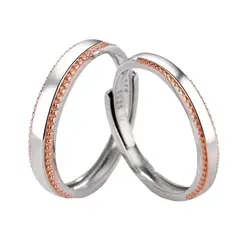 GENERICO - Anillos parejas ajustables amor ilusiones plata 925