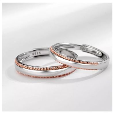 Imagen 2 del producto Anillos parejas ajustables amor ilusiones plata 925