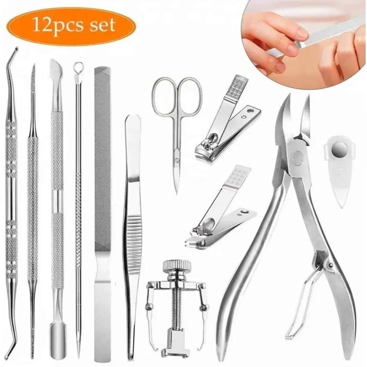 KUANGYE - Kit D 12 Herramientas D Pedicura, Podología Y Uñas Encarnada