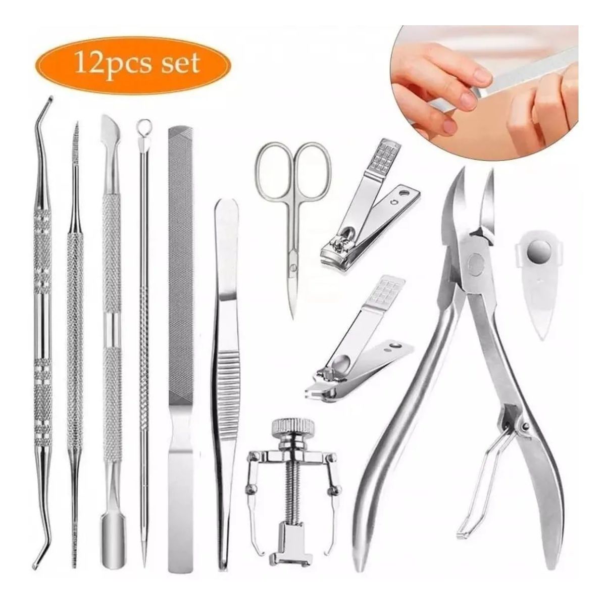KUANGYE - Kit D 12 Herramientas D Pedicura, Podología Y Uñas Encarnada
