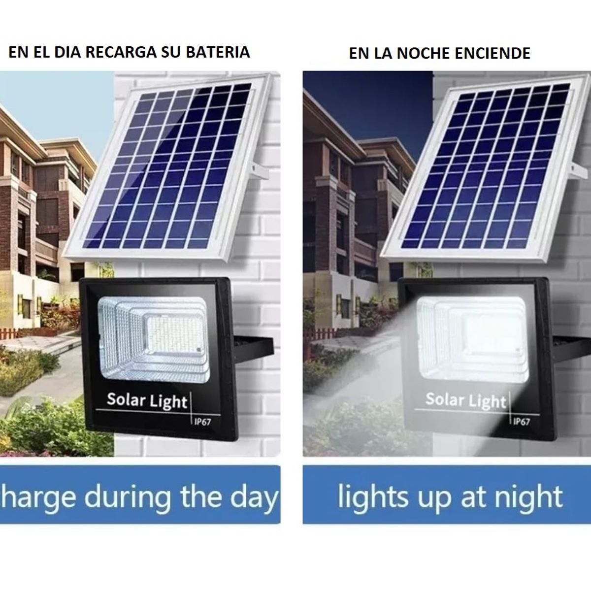 GENERICO - Foco Led con solar 400w con panel separado  control proyector