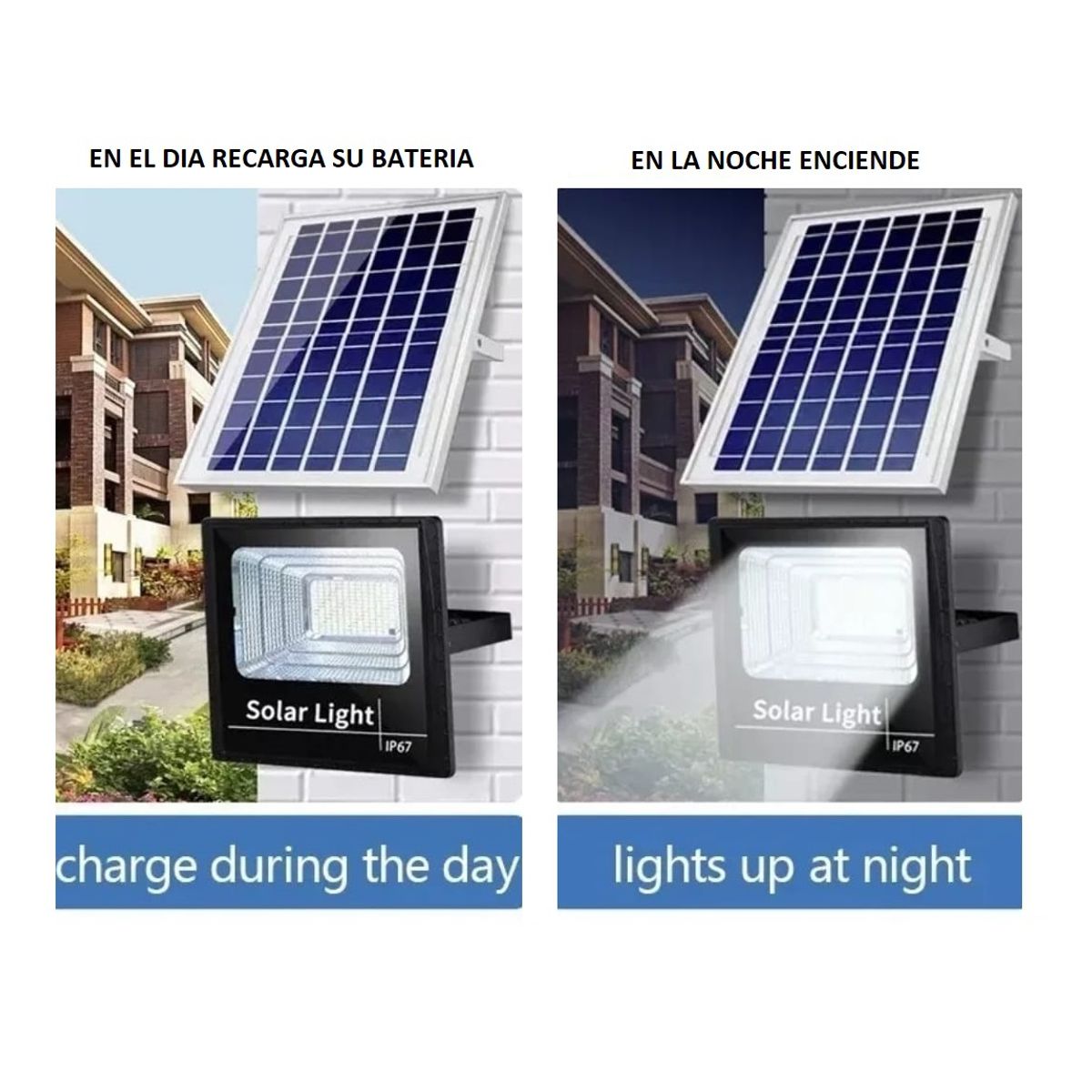 GENERICO - Foco Led con solar 400w con panel separado  control proyector