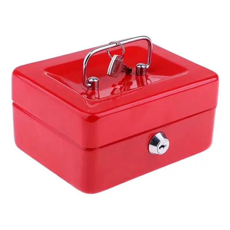 ESHOPANGIE - Caja Fuerte Metálica Para Dinero Seguridad 200mm Rojo