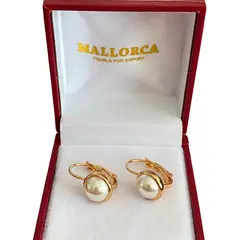 MALLORCA - AROS PERLA DE ENCHAPADOS EN ORO DE 18K