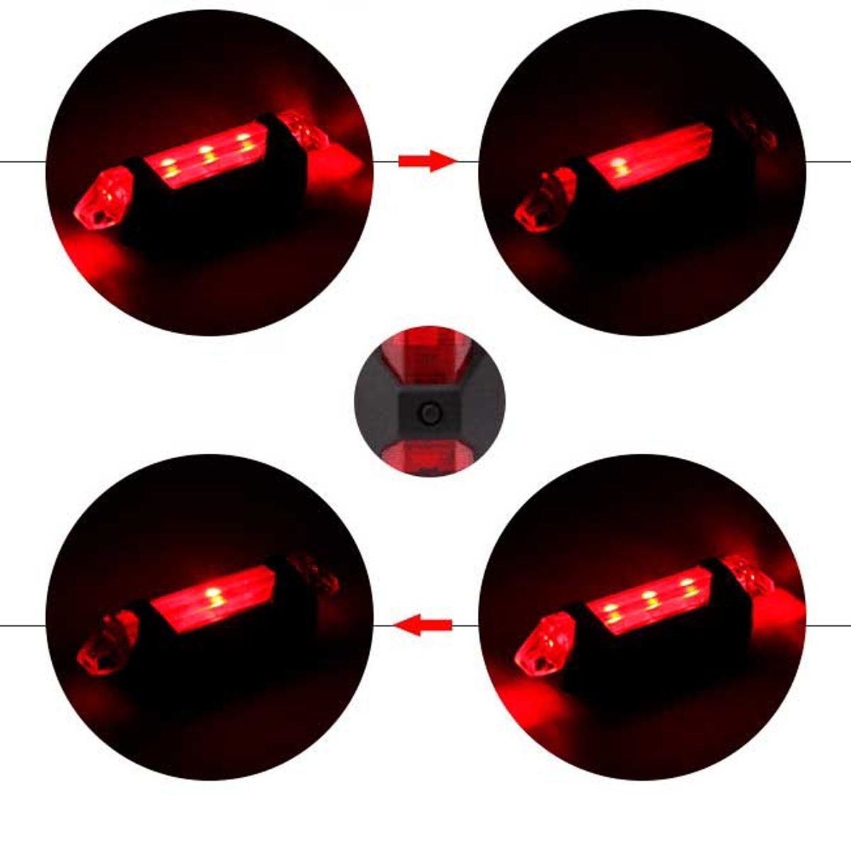 DEFENSOR FOREVER - Luz Trasera Recargable Para Bicicleta Blanco