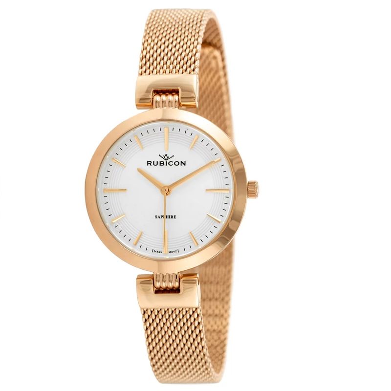 BISSET - Reloj de mujer Rubicon metálico oro rosa Mecanismo Japonés Quartz