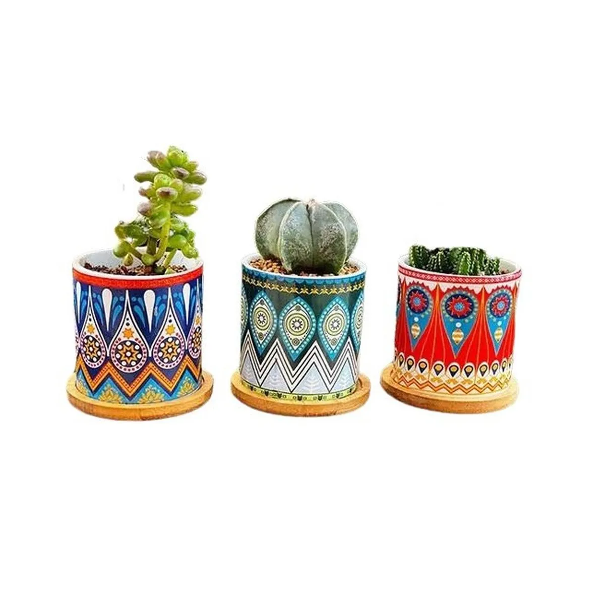 GENERICO - Set macetas cerámica para suculentas