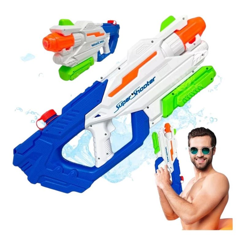 GENERICO - Pistola Gigante Lanza Agua Turbo 10 Mts Alcance Gran Carga