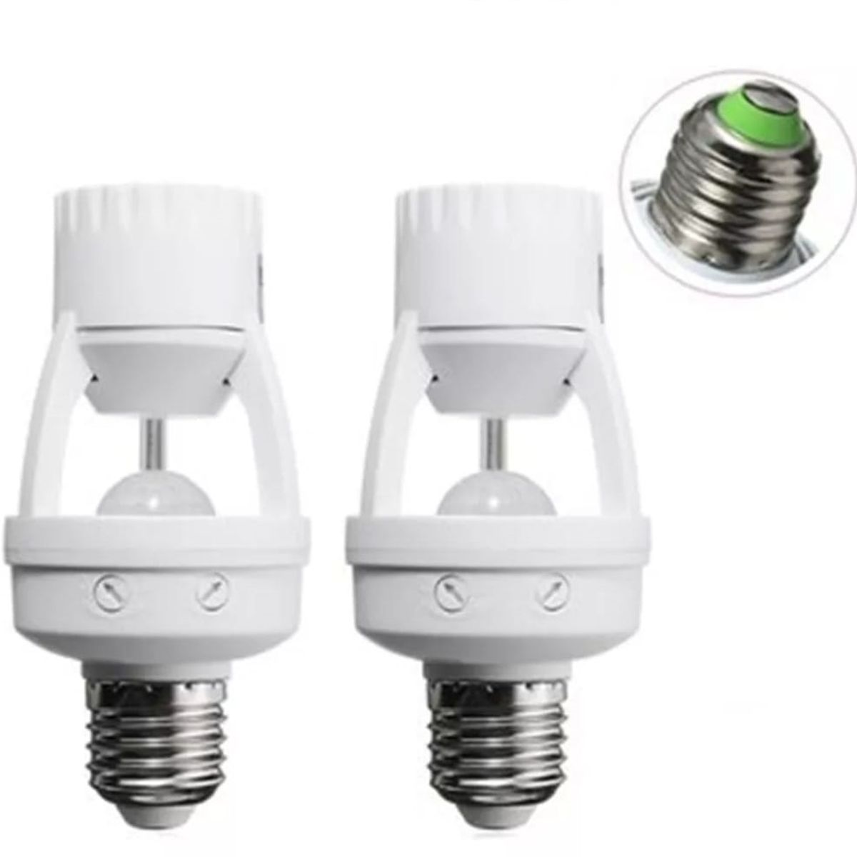 GENERICO - Pack x2 Bases Para Ampolleta Con Sensor De Movimiento Automático