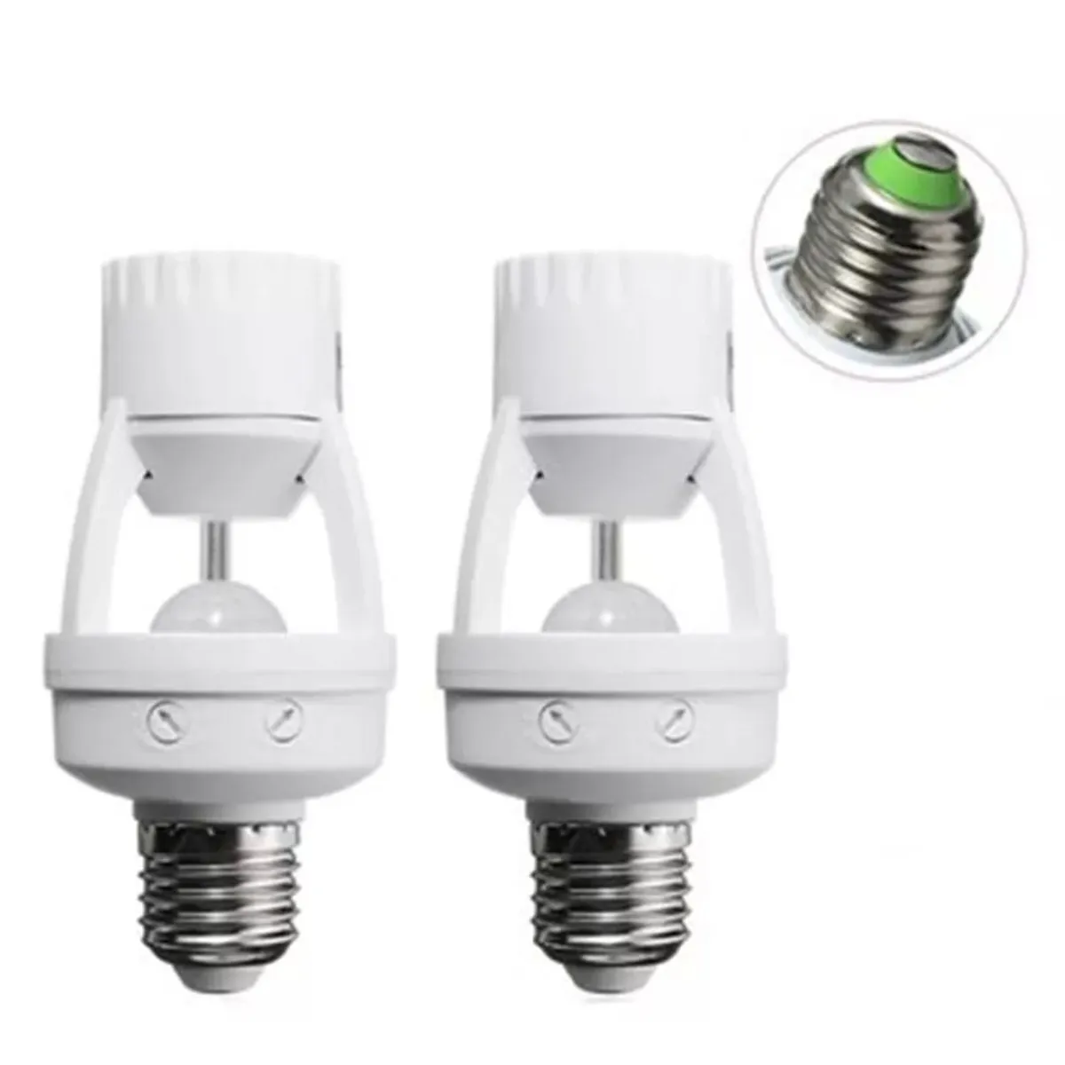 GENERICO - Pack x2 Bases Para Ampolleta Con Sensor De Movimiento Automático