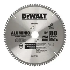 DEWALT - Disco para Madera y Aluminio 10″ – 80 Dientes DWA03210