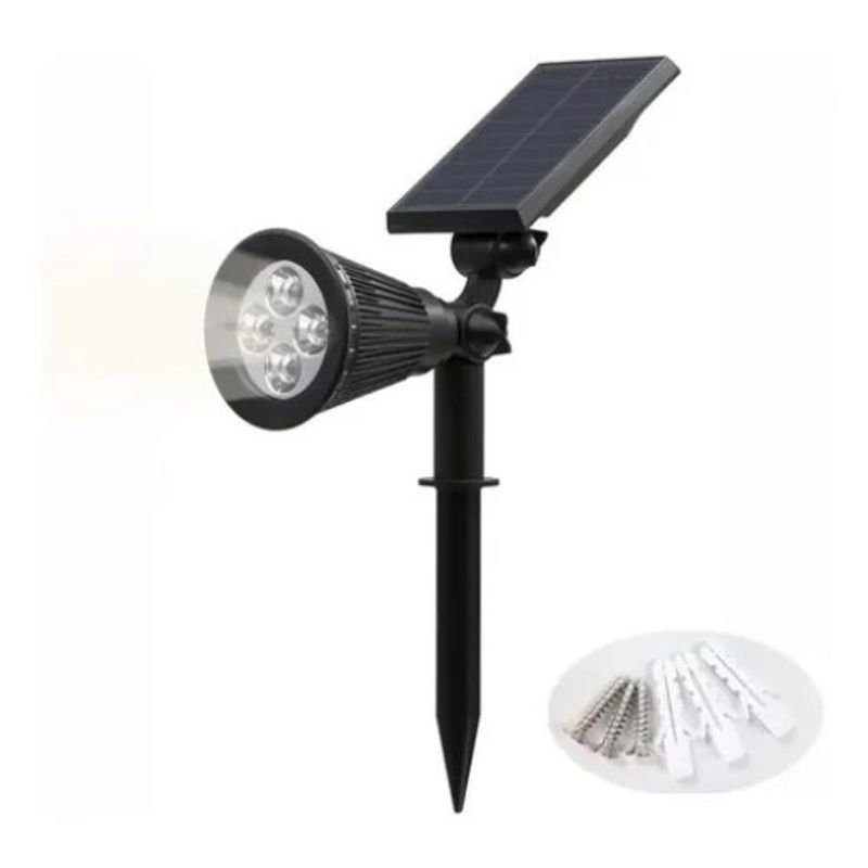 GENERICO - Foco Solar Farol Led Panel Solar Estaca Tierra Jardín Pared / 003251