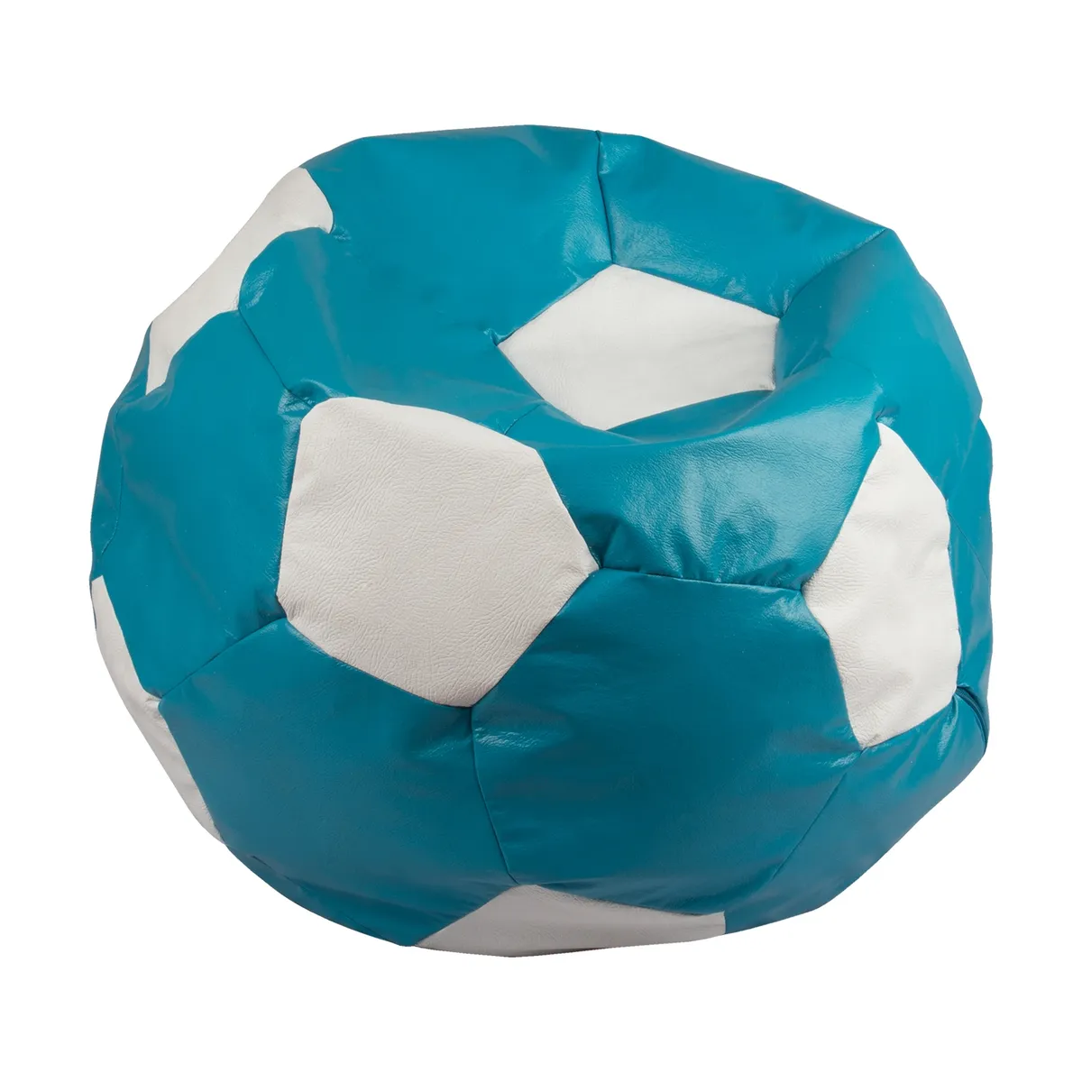 GENERICO - Pouf Pera Futbol Celeste Blanco Eco Cuero120x120x120 cm Máxima Design