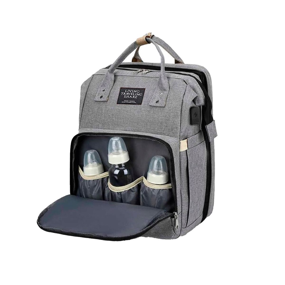 GLOBAL LATIN GROUP - Mochila Pañalera Maternal 3 En 1 - Gris - L