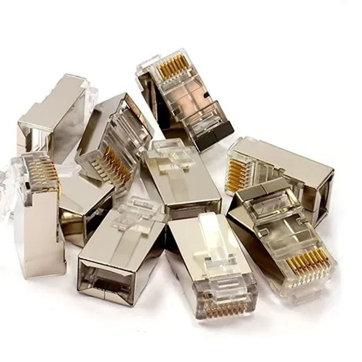 OEM - Pack 100 Conectores Red Rj45 Cat6 Metal Ftp Cat5 5e 100 Unid