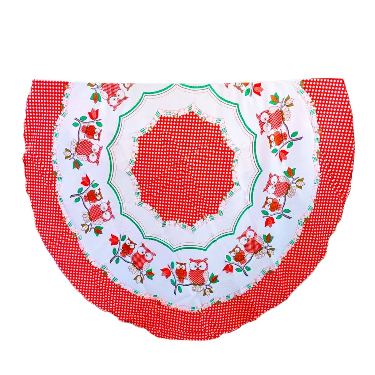 GENERICO - MANTEL DE TELA PARA MESA REDONDA TOP LAVABLE 1.8 MT PAJARITOS