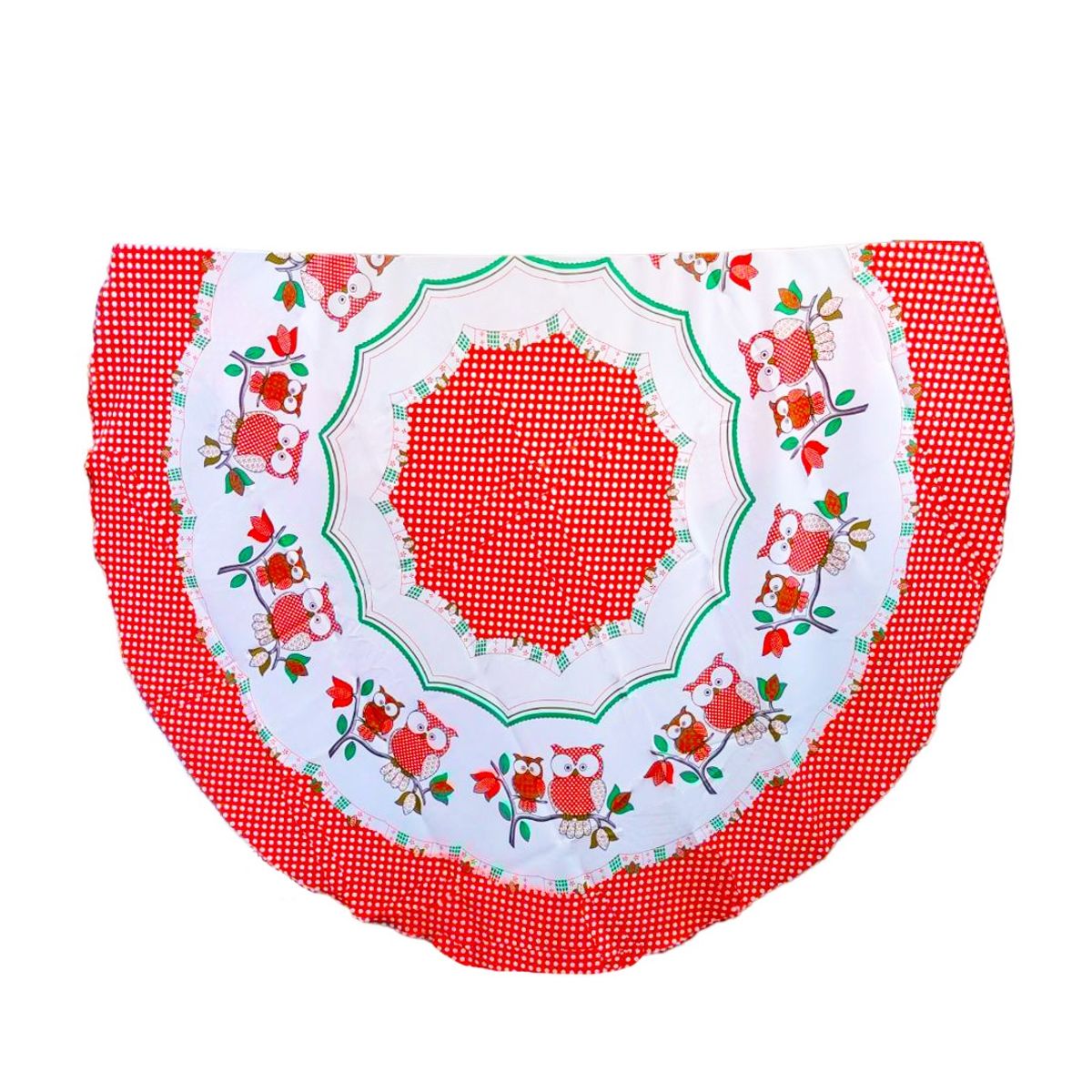 GENERICO - MANTEL DE TELA PARA MESA REDONDA TOP LAVABLE 1.8 MT PAJARITOS