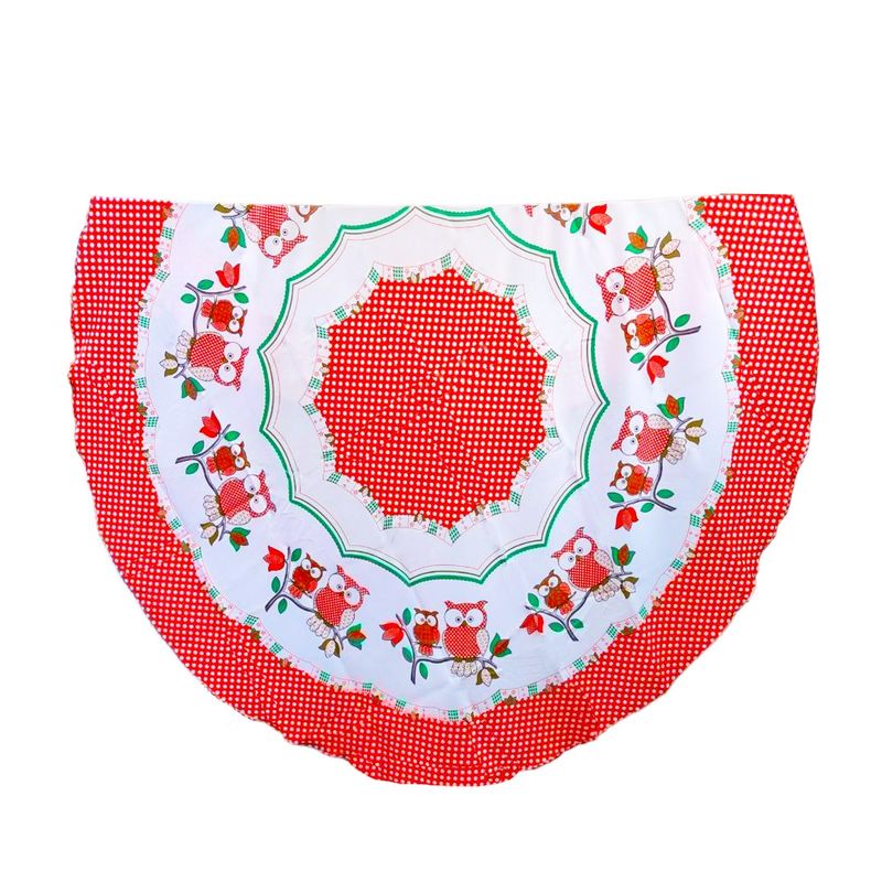 GENERICO - MANTEL DE TELA PARA MESA REDONDA TOP LAVABLE 1.8 MT PAJARITOS