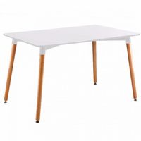 Mesa rectangular blanca 120x80 cm estilo Eames