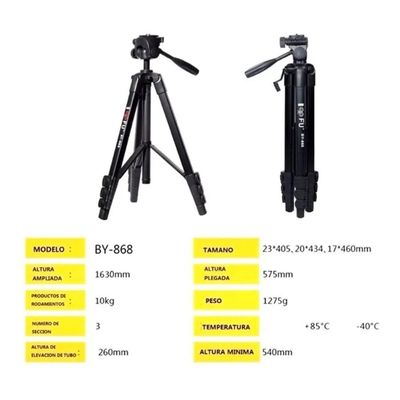 Imagen 2 del producto Trípode Profesional Cámaras Videocámara BY 868