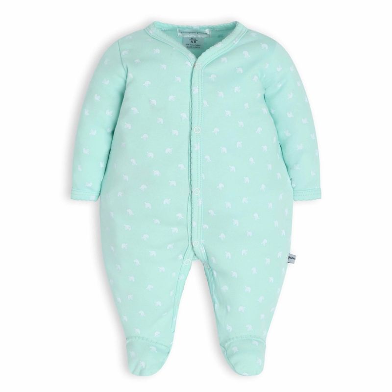 POMPON PIMA - Enterito Pijama Bebé - Algodón Pima - Pajaritos - Verde Agua