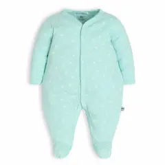 POMPON PIMA - Enterito Pijama Bebé - Algodón Pima - Pajaritos - Verde Agua