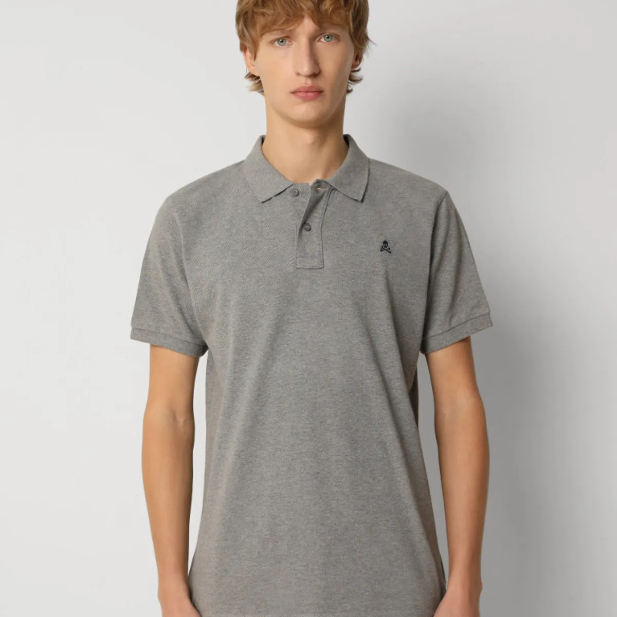 SCALPERS - Polo Básico Calavera Contraste Navy