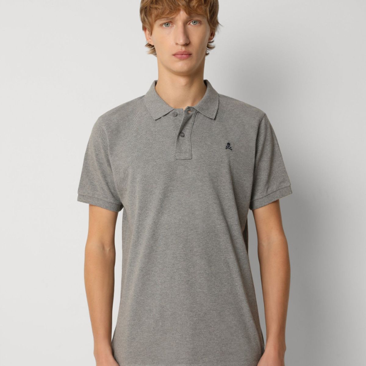 SCALPERS - Polo Básico Calavera Contraste Navy