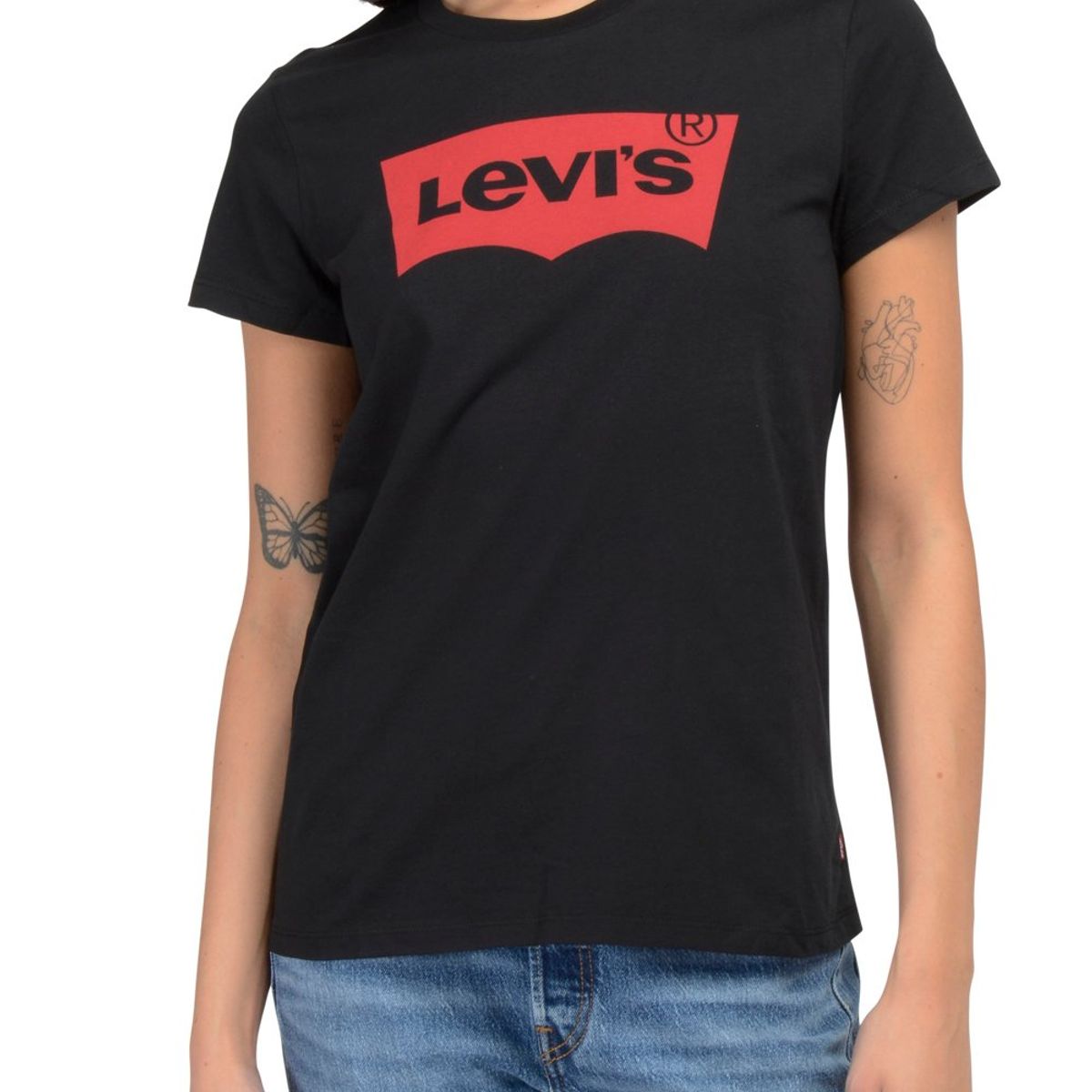 LEVIS - Polera Mujer Regular Fit Lisa Negro Levis
