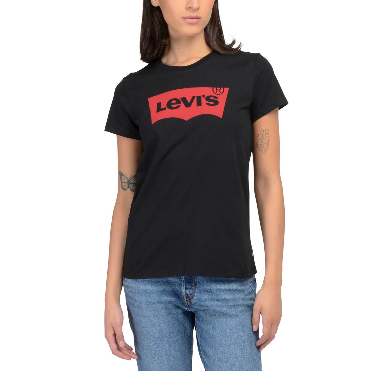 LEVIS - Polera Mujer Regular Fit Lisa Negro Levis