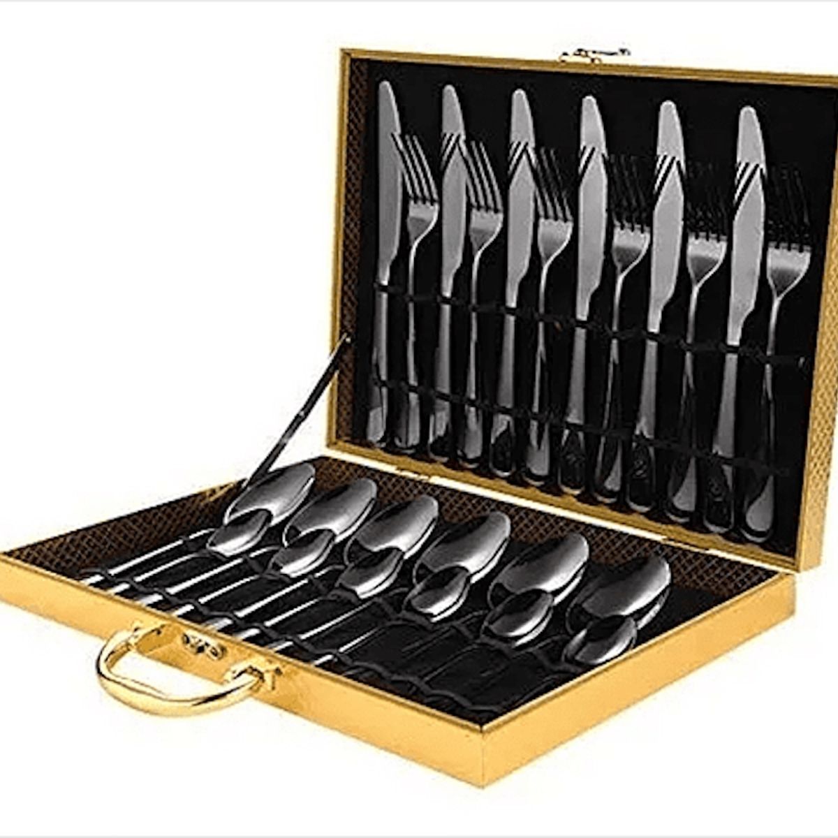 GENERICO - Set 24 Pcs Cuchillería Cubiertos De Lujo Maleta