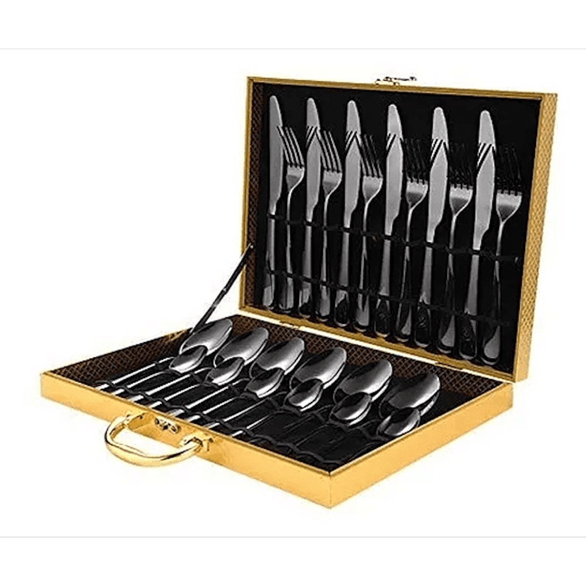 GENERICO - Set 24 Pcs Cuchillería Cubiertos De Lujo Maleta