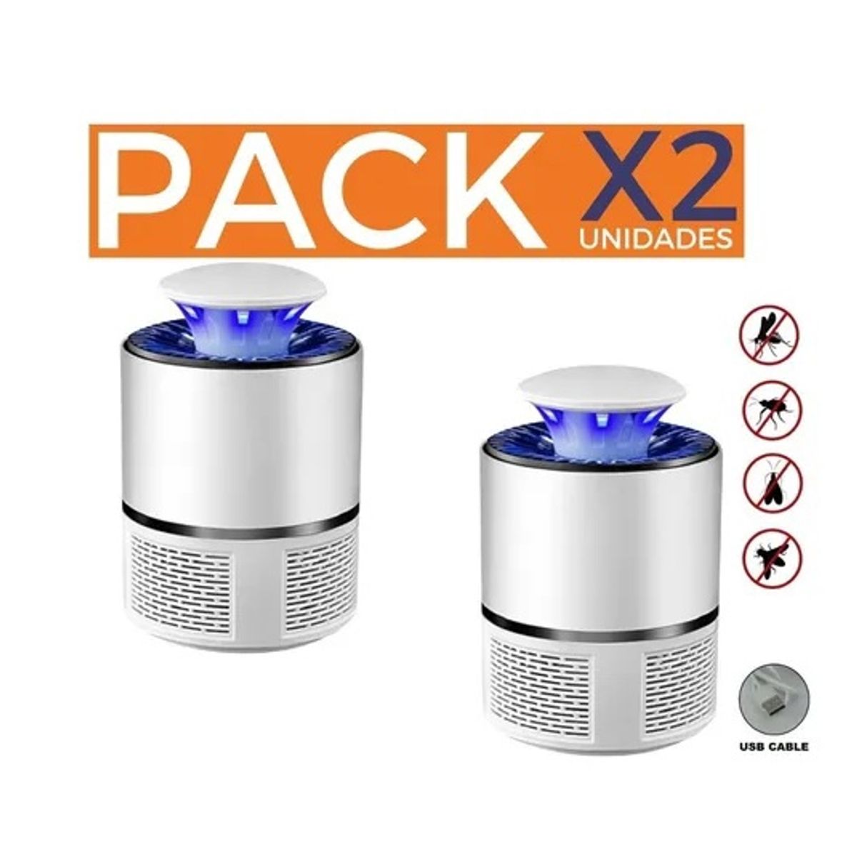 GENERICO - X2 Lampara Mata Mosquitos Mata Moscas Lampara Mata Insectos