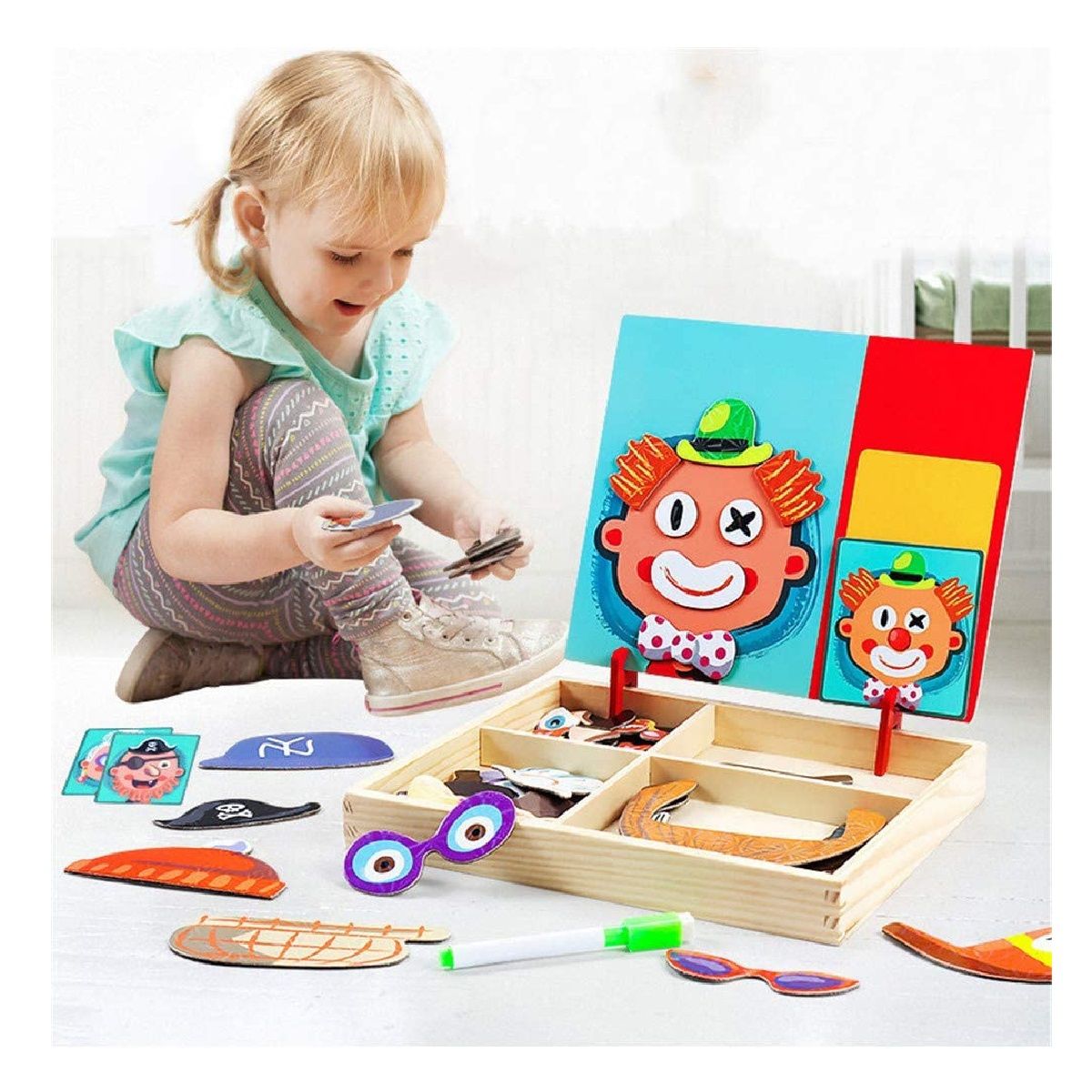 GENERICO - Puzzle Magnético De Madera Habilidad Motora Rasgos Faciales