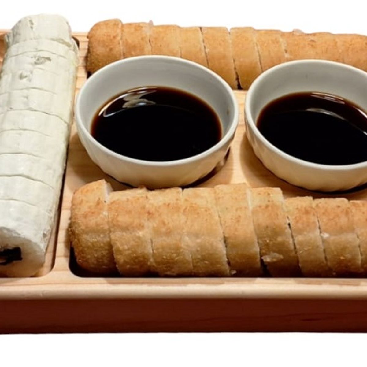 GENERICO - Tabla dúo para sushi y aperitivo con pocillos
