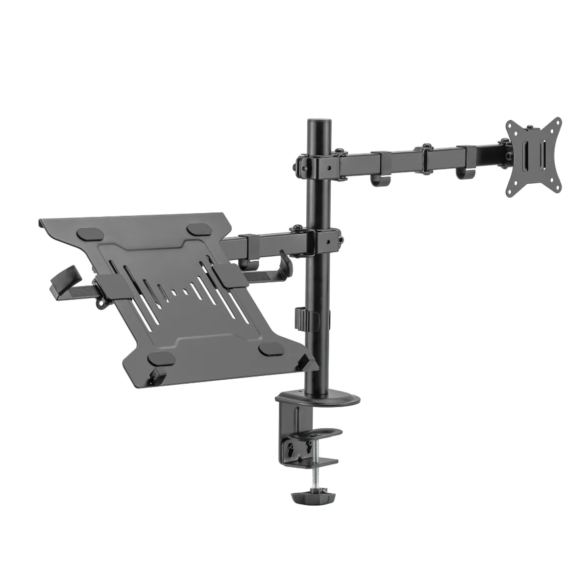 ERGOSTORE - Soporte Dual para Monitor y Notebook Brazo Ajustable Oficina y Hogar