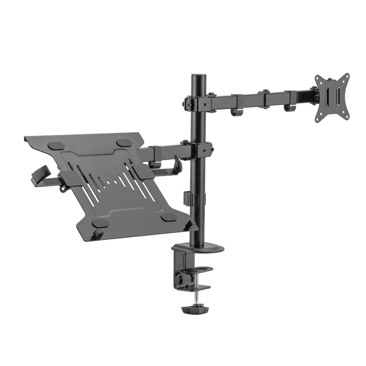 ERGOSTORE - Soporte Dual para Monitor y Notebook Brazo Ajustable Oficina y Hogar
