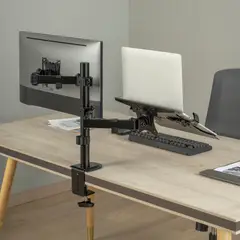 ERGOSTORE - Soporte Dual para Monitor y Notebook- Brazo para Monitor y Notebook.