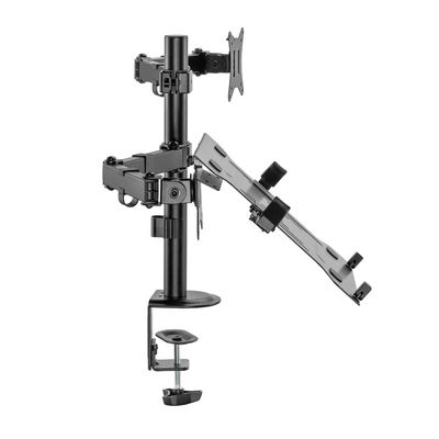 Imagen 2 del producto Soporte Dual para Monitor y Notebook Brazo Ajustable Oficina y Hogar