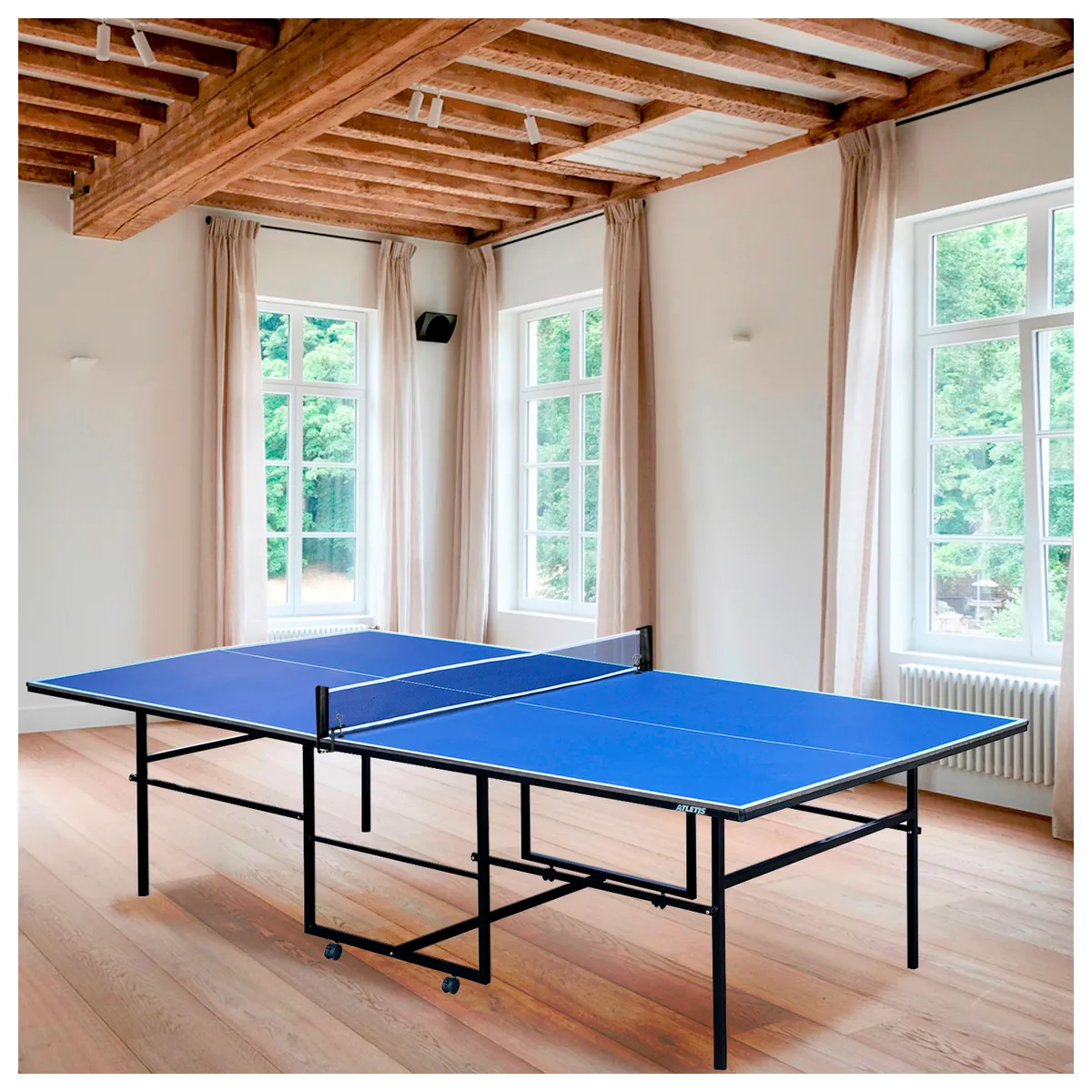 ATLETIS - Mesa de Ping Pong Plegable Azul