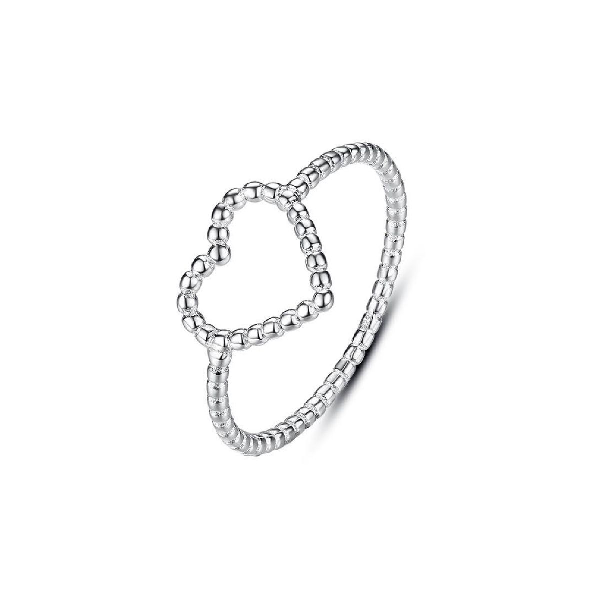 SILVER HEART - Anillo de compromiso Corazón en Plata Fina 925 SILVER HEART