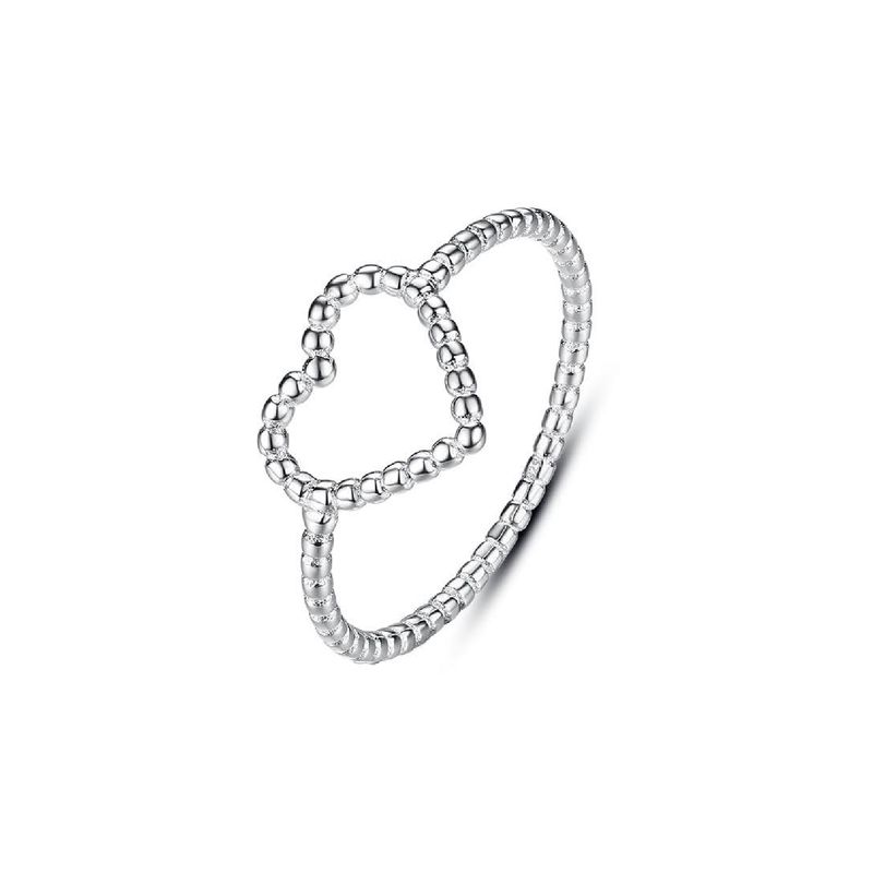 SILVER HEART - Anillo de compromiso Corazón en Plata Fina 925 SILVER HEART