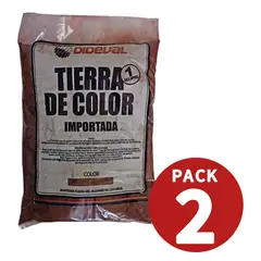 GENERICO - Tierra De Color Rojo Bolsa 1 Kg Pack 2 Unidades