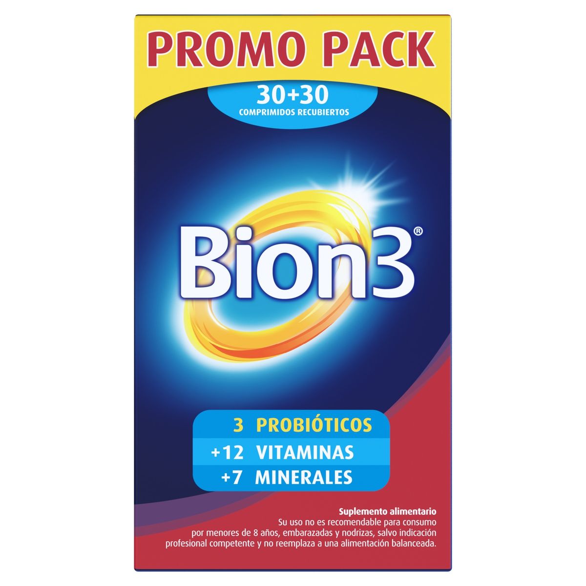 BION - Pack 60 Bion 3 Vitaminas Minerales Y Probióticos