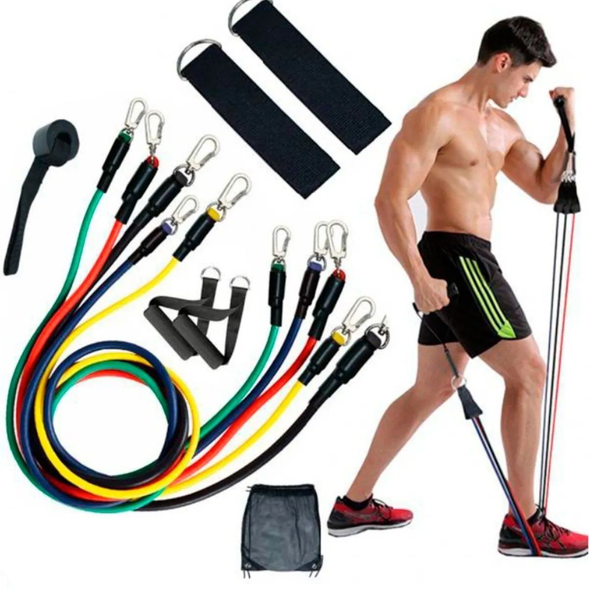 GENERICO - Set Bandas Elasticas Ligas Elasticas Ejercicio 11 Piezas