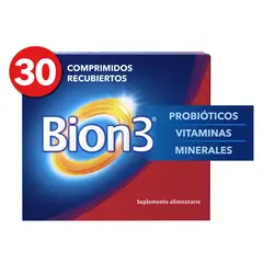 BION - 3 Vitaminas, Minerales Y Probióticos 30 Comprimidos