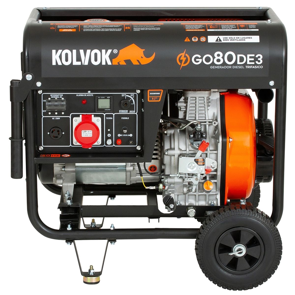 KOLVOK - Generador eléctrico a diésel 6500W trifásico partida eléctrica