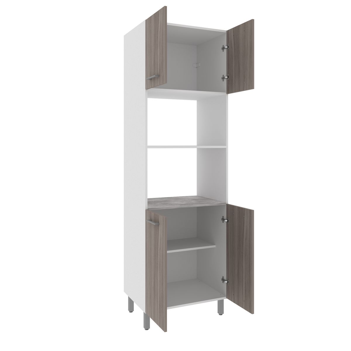 TECNOMOBILI - MUEBLE DE COCINA 4 PTAS COLOR BLANCO/GRIS PASTEL