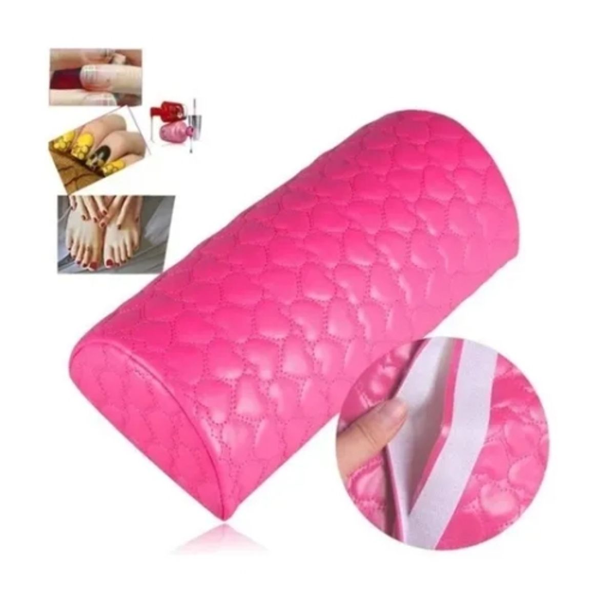 GENERICO - Almohada Para Manicure Apoya Manos Color Fucsia